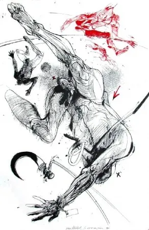 Lithografie Velickovic - La serpe