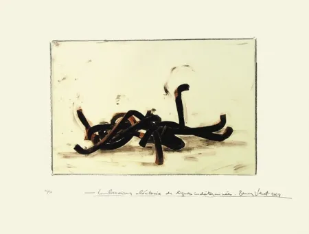 Lithografie Venet - Combinaison aléatoire de lignes indéterminées 3C