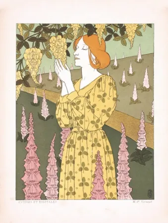 Lithografie Verneuil - Cytises et digitales