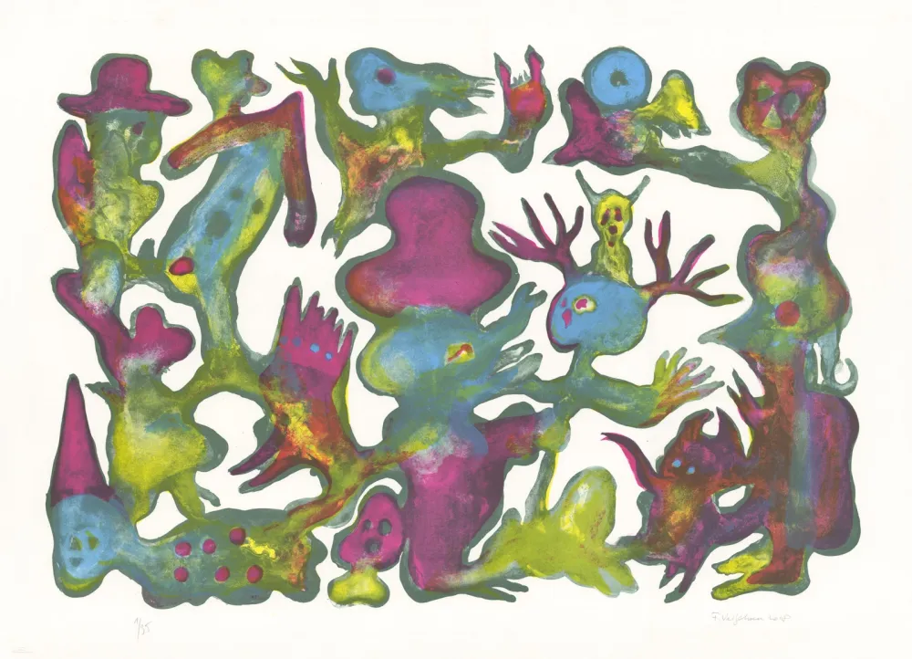 Lithografie Verschaere - Elephant Man