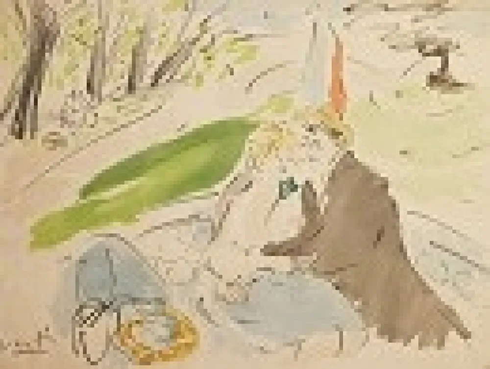 Lithografie Vertes - Couple in Park