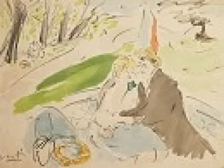 Lithografie Vertes - Couple in Park