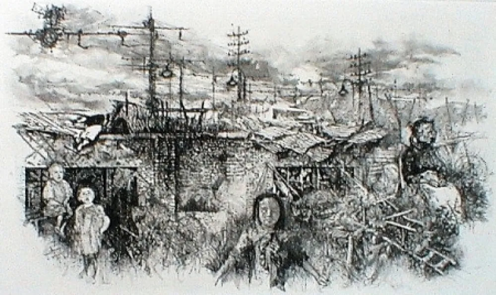 Ets En Aquatint Vespignani - Borgata romana