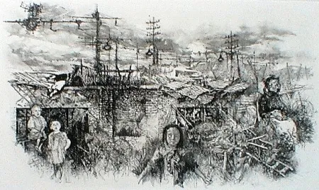 Ets En Aquatint Vespignani - Borgata romana