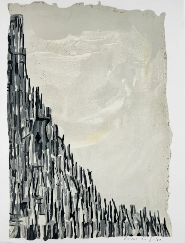 Lithografie Vieira Da Silva - Élégie pour Georges Pompidou 