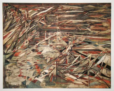 Heliogravure Vieira Da Silva - La bataille des couteaux - 1948