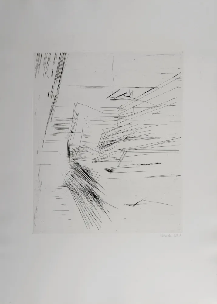 Gravure Vieira Da Silva - L'Eclair, 1965 - Hand-signed