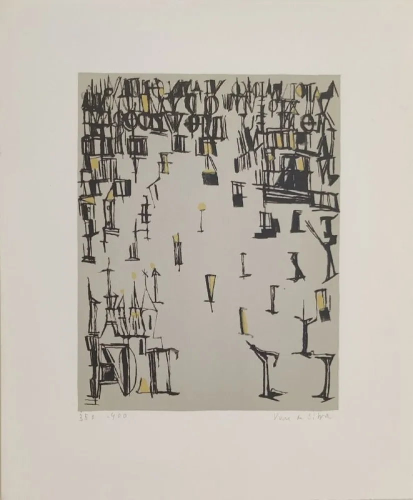 Lithografie Vieira Da Silva - Les piétons de Noël 