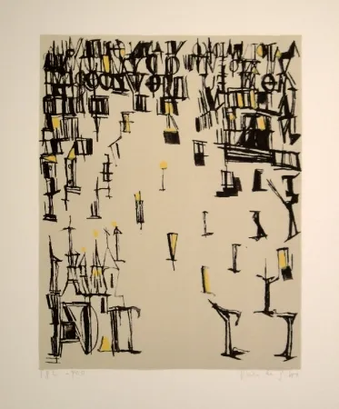 Lithografie Vieira Da Silva - Les piétons de noël