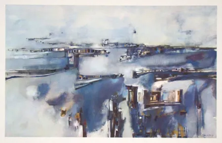 Heliogravure Vieira Da Silva - Port dans le Nord - 1957