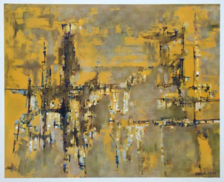 Heliogravure Vieira Da Silva - Ville dorée - 1956