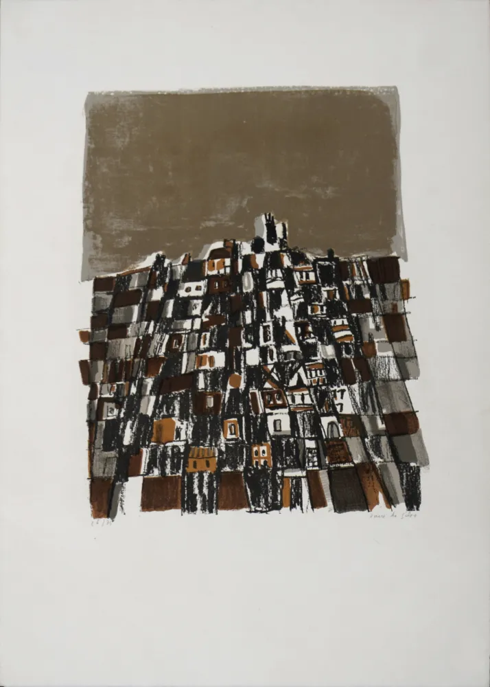 Lithografie Vieira Da Silva - Ville espagnole, 1966 - Hand-signed!