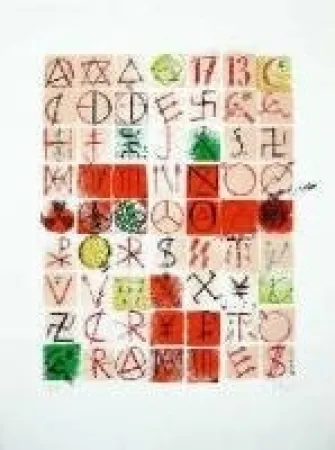 Zeefdruk Villeglé - Cryptogramme