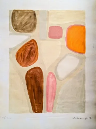 Lithografie Villemot - Bernard Villemot - Abstract Shoes - Rare Hand-Signed Original Lithograph, 1971