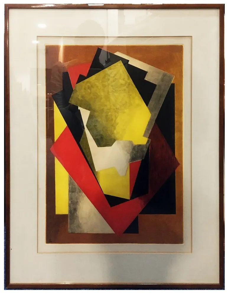 Ets En Aquatint Villon - Composition Cubiste (1927)
