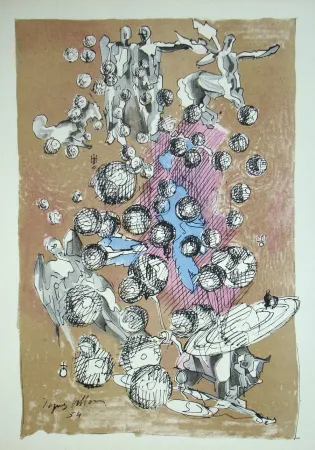 Lithografie Villon - Constellation Planétaire, 1954