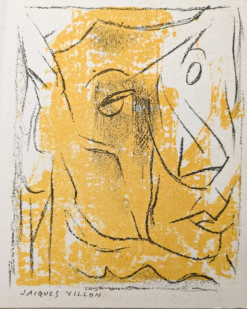 Lithografie Villon - Cubist portrait, 1954 - Original lithograph on vellum paper