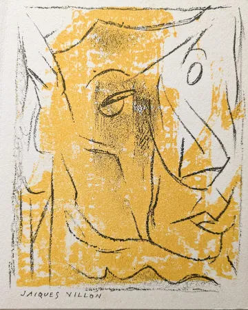 Lithografie Villon - Cubist portrait, 1954 - Original lithograph on vellum paper