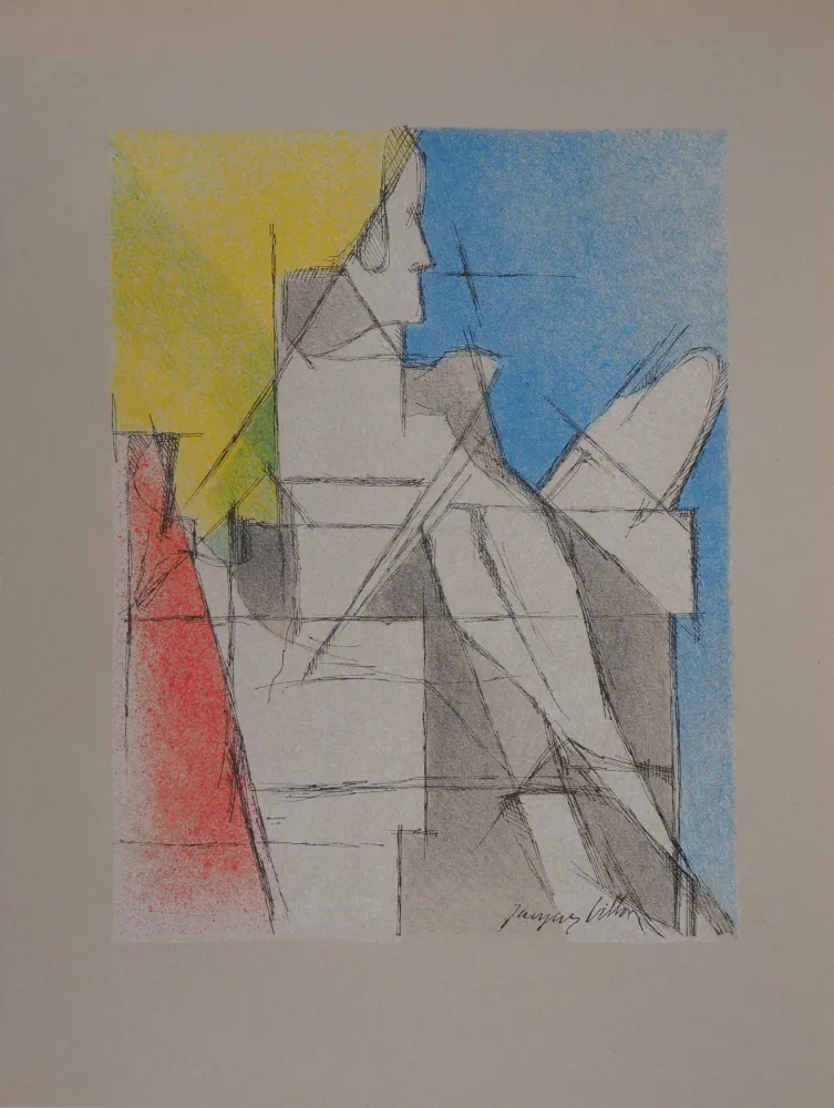 Lithografie Villon - Le lecteur