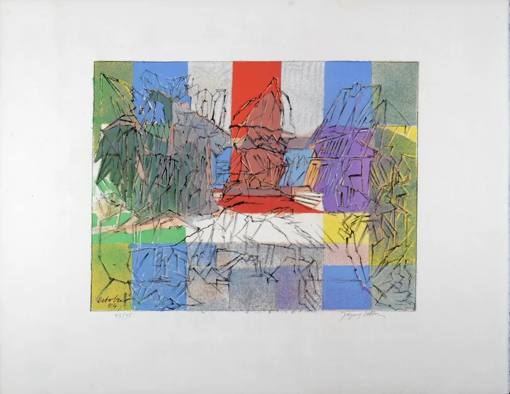 Lithografie Villon - Le Pigeonnier Normand, c. 1955 - Hand-signed!