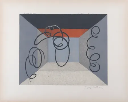 Lithografie Villon - Le Théâtre, 1962