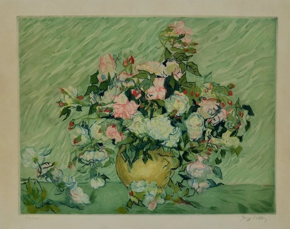 Aquatint Villon - Les roses