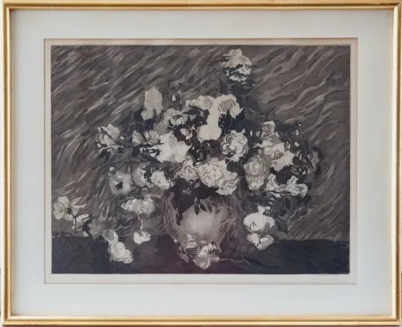 Ets En Aquatint Villon - Les roses (d'après Van Gogh)