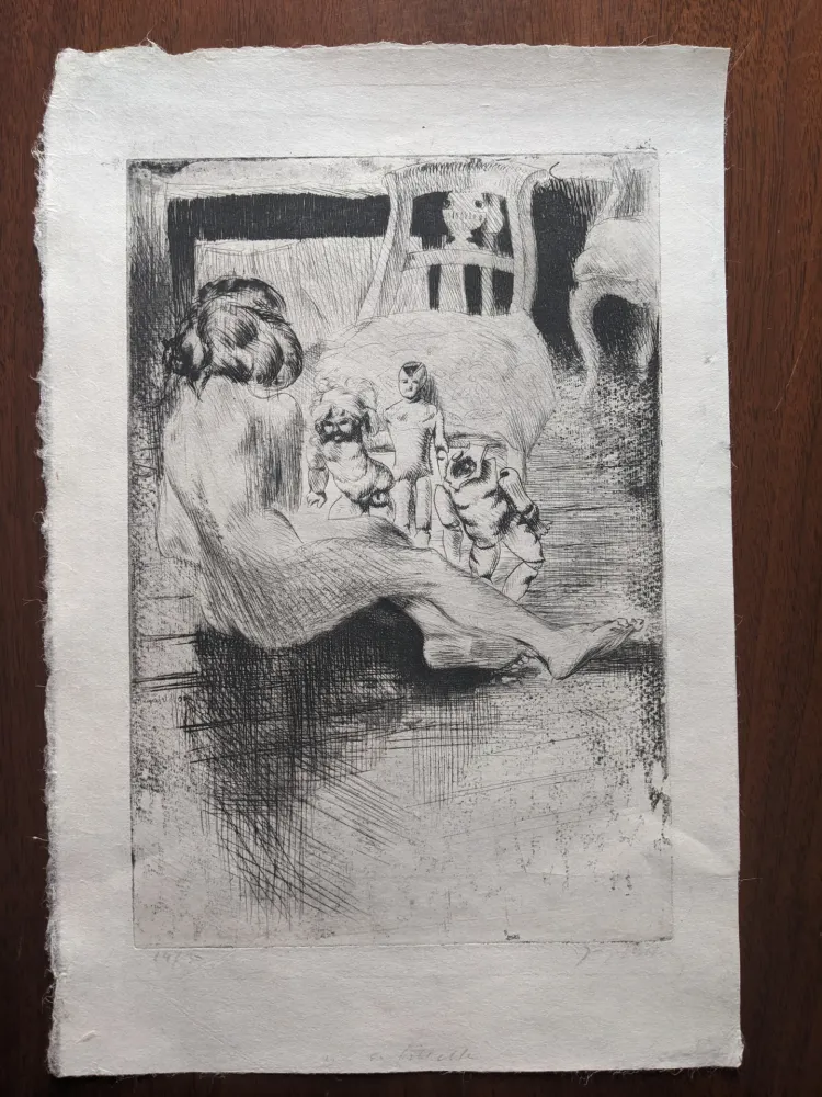Ets En Aquatint Villon - Minne aux Poupées