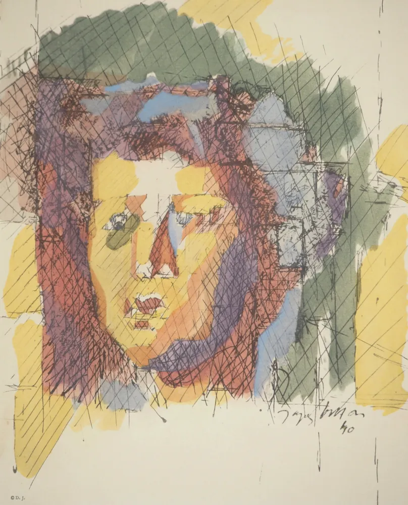 Lithografie Villon - Portrait d'homme