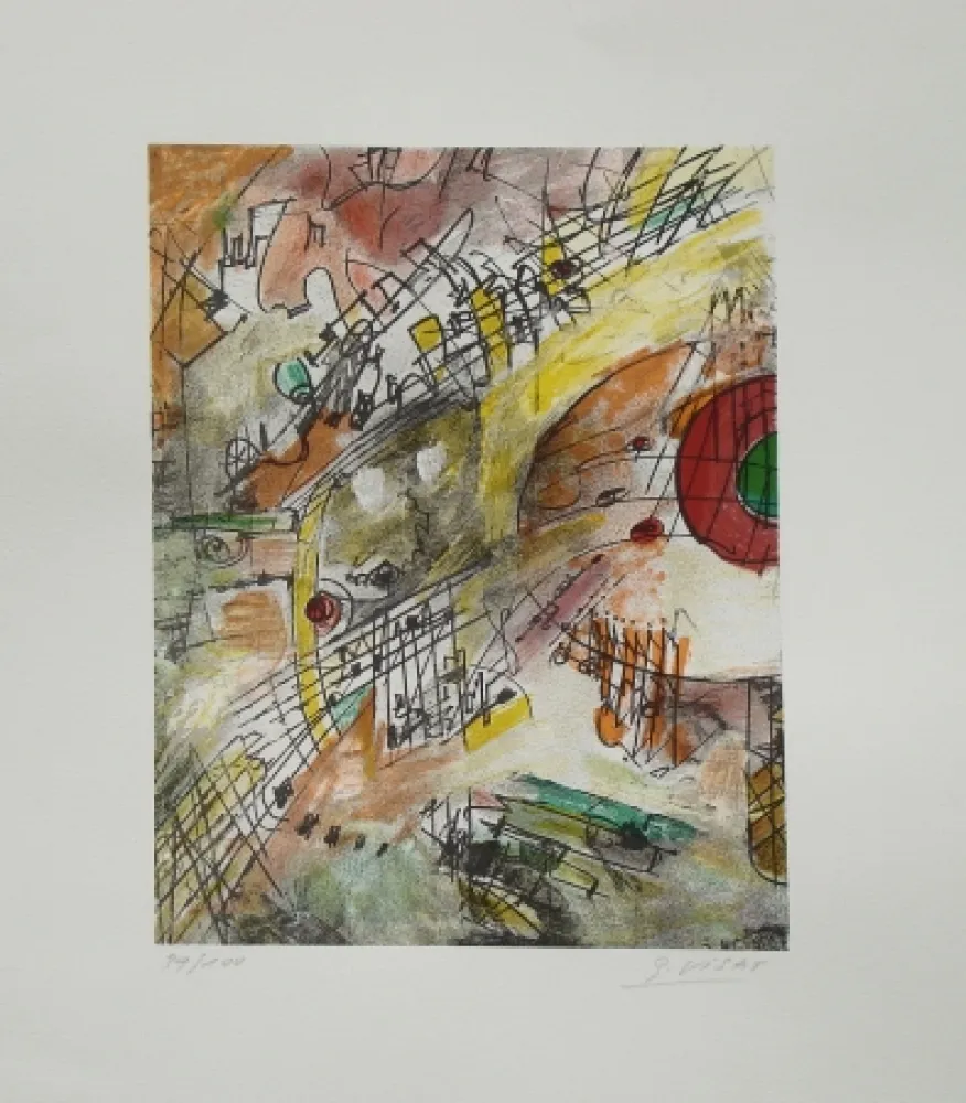 Lithografie Visat - Inauguration du stade