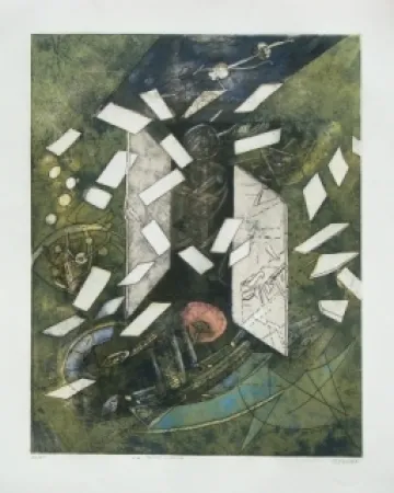 Ets En Aquatint Visat - La porte étroite