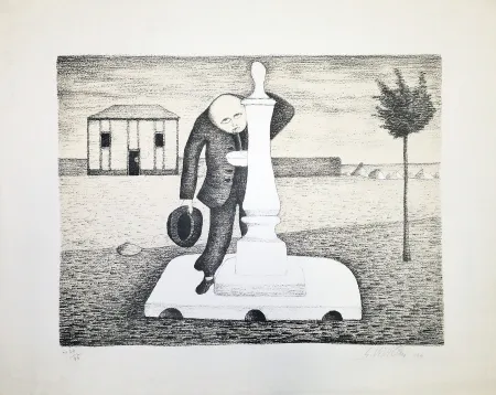 Lithografie Viviani - Il bevitore d'acqua