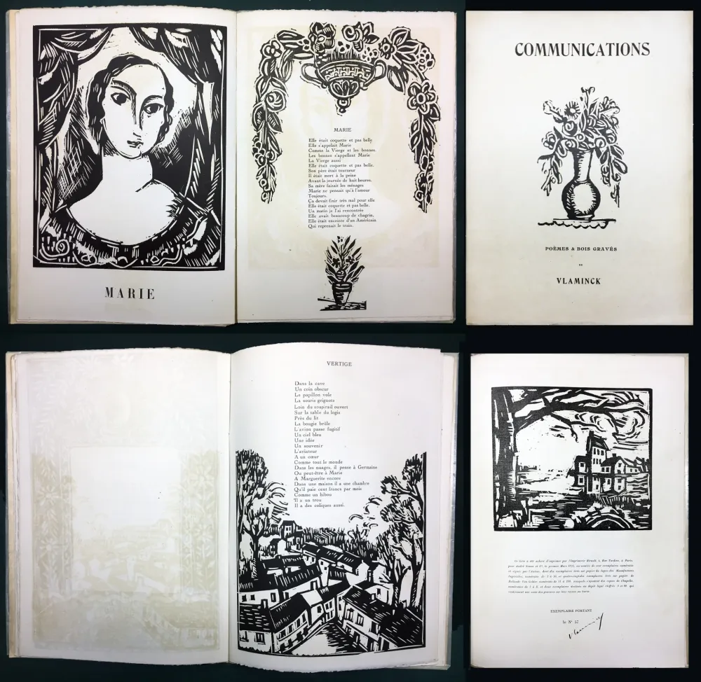 Geïllustreerd Boek Vlaminck - COMMUNICATIONS. Poèmes & bois graves (1921).