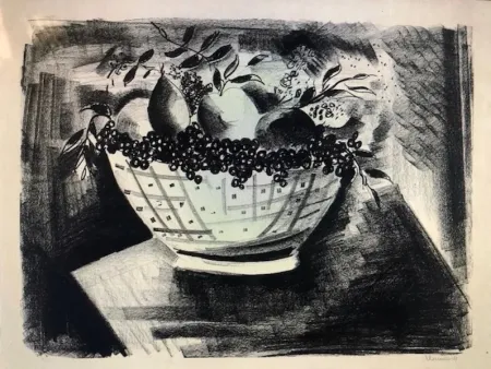 Lithografie Vlaminck - Coupe de fruits