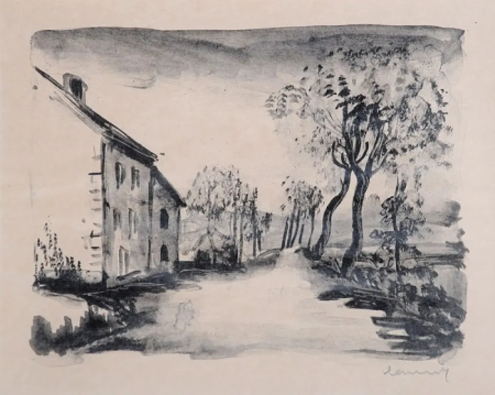 Lithografie Vlaminck - Nelle-la-Vallée, le Chemin aux Bords du Sausseron