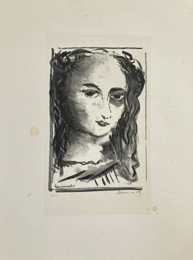 Lithografie Vlaminck - Portrait de femme, 1924