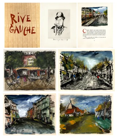Geïllustreerd Boek Vlaminck - RIVE GAUCHE. Quartier latin - Plaisance - Montparnasse - Les Quais - Saint-Germain-des-Prés. Exemplaire avec suite et gravure aquarellée par Vlaminck.