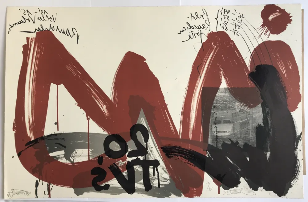 Lithografie Vostell -  Sans titre (Le cri 1)