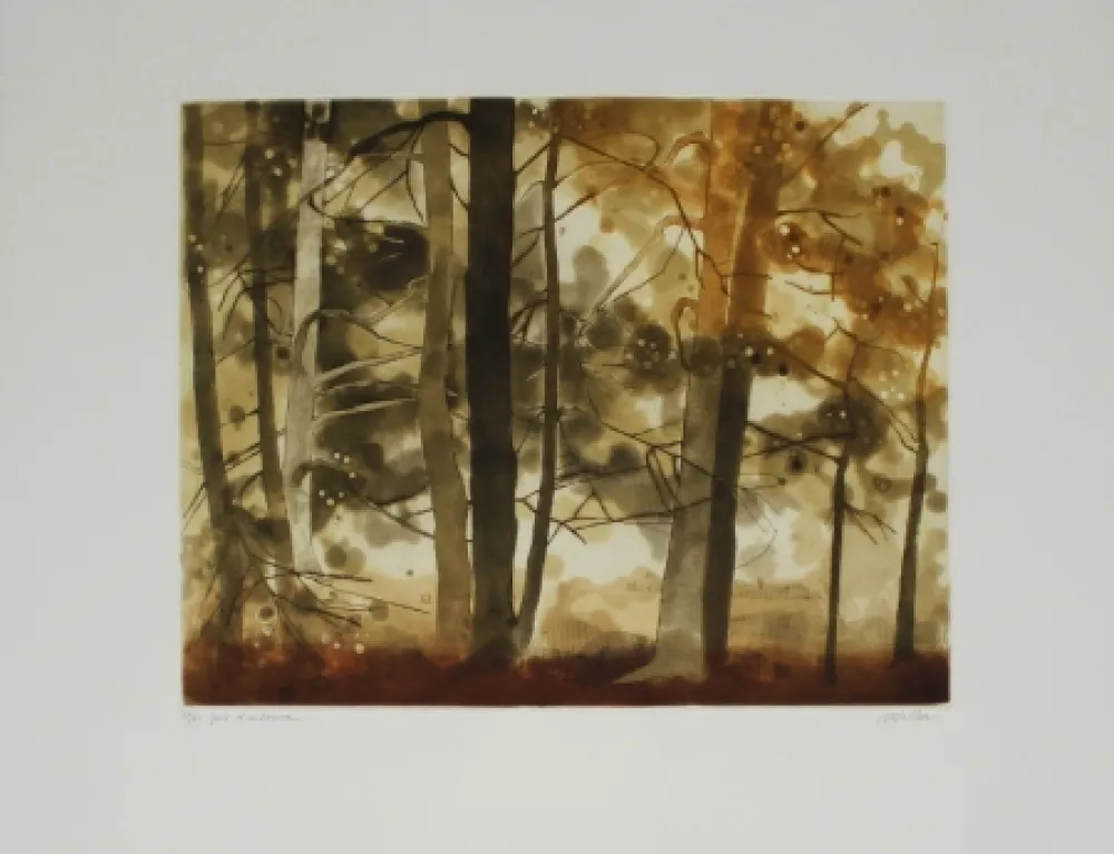 Ets En Aquatint Walker - Forêt d'automne / Autumn Forest