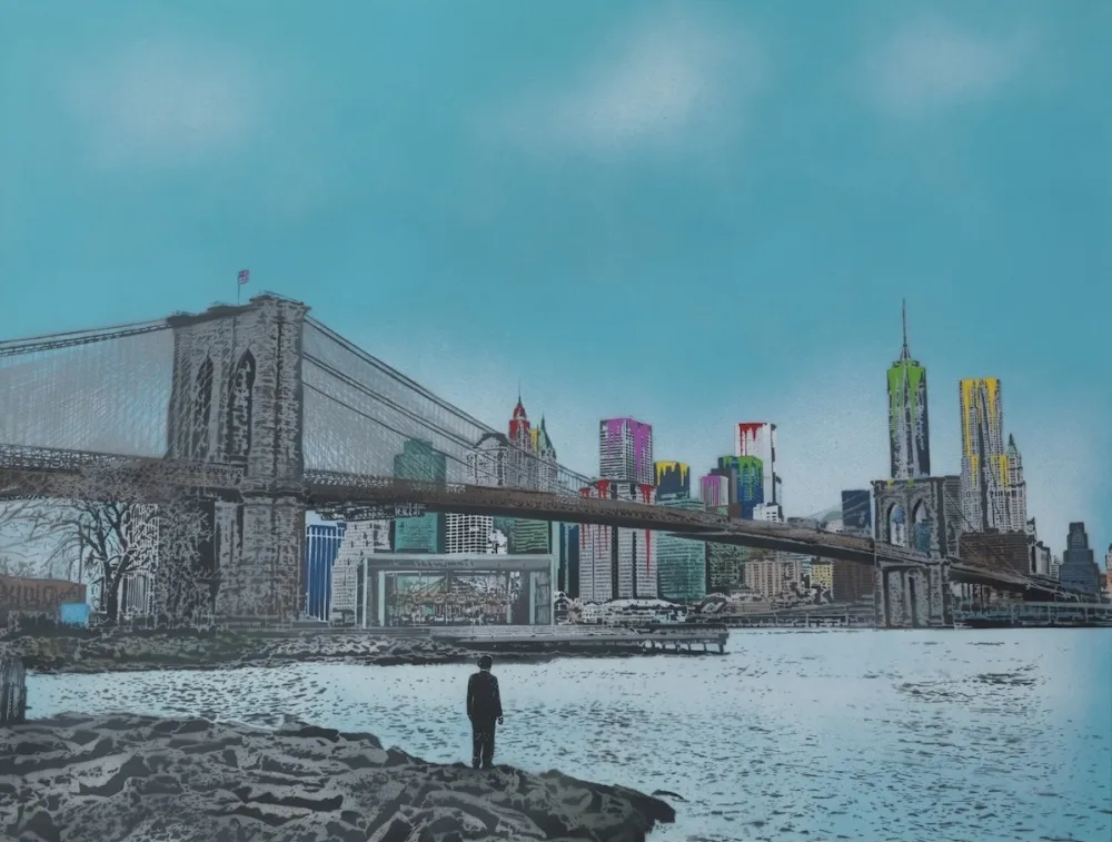 Zeefdruk Walker - The Morning After – Brooklyn Bridge