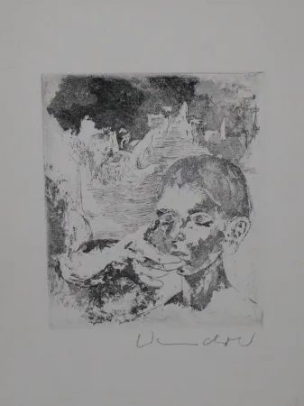 Ets En Aquatint Wandrer - Fürsorglicher Vater