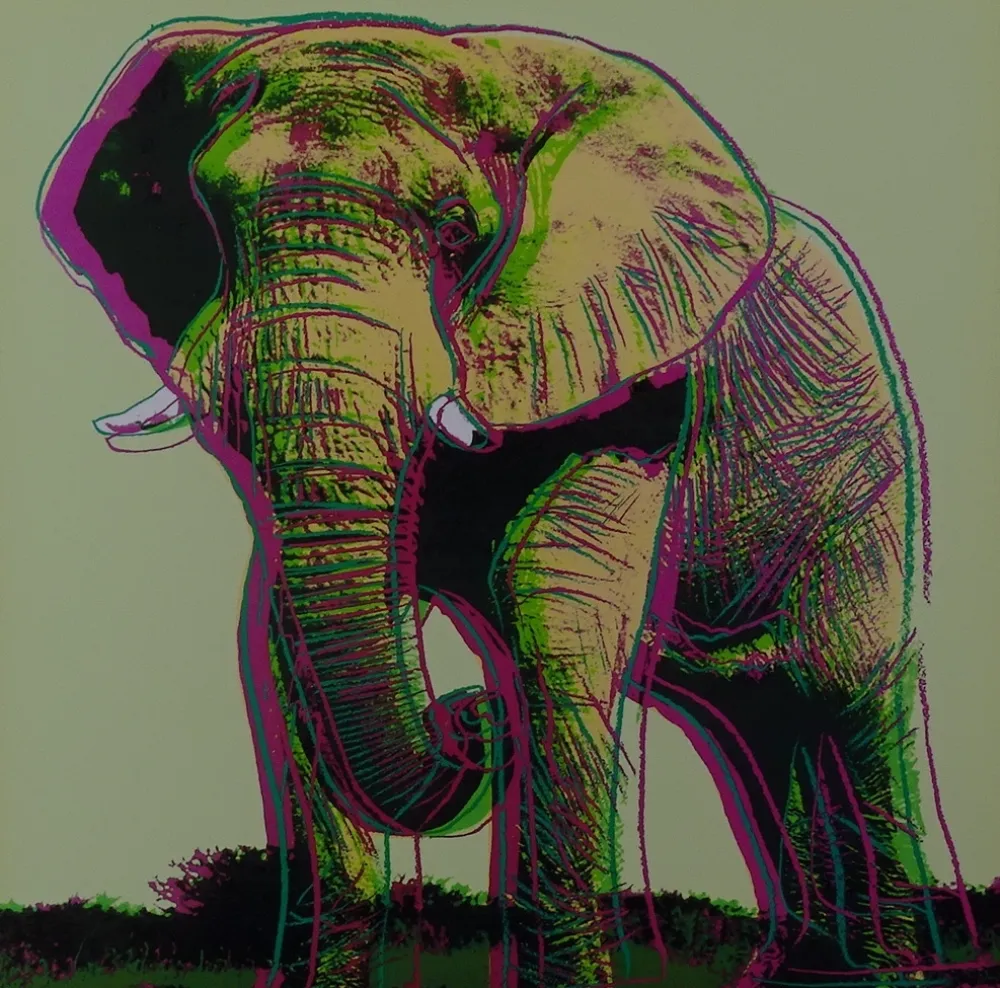 Zeefdruk Warhol - African Elephant