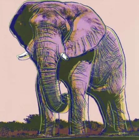 Zeefdruk Warhol - African Elephant, Endangered Species Series (FS II.293)