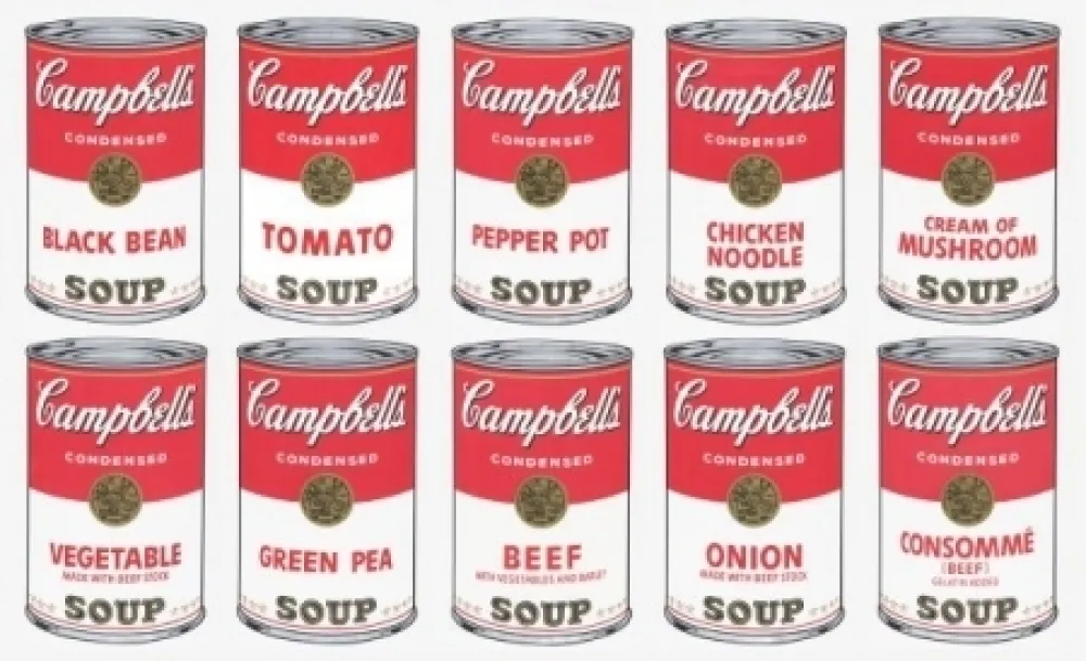 Zeefdruk Warhol (After) - Campbell soup 10 silkscreens
