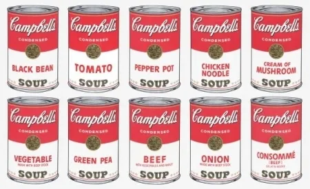 Zeefdruk Warhol (After) - Campbell soup 10 silkscreens