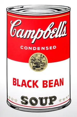 Zeefdruk Warhol (After) - Campbell's Soup - Black Bean