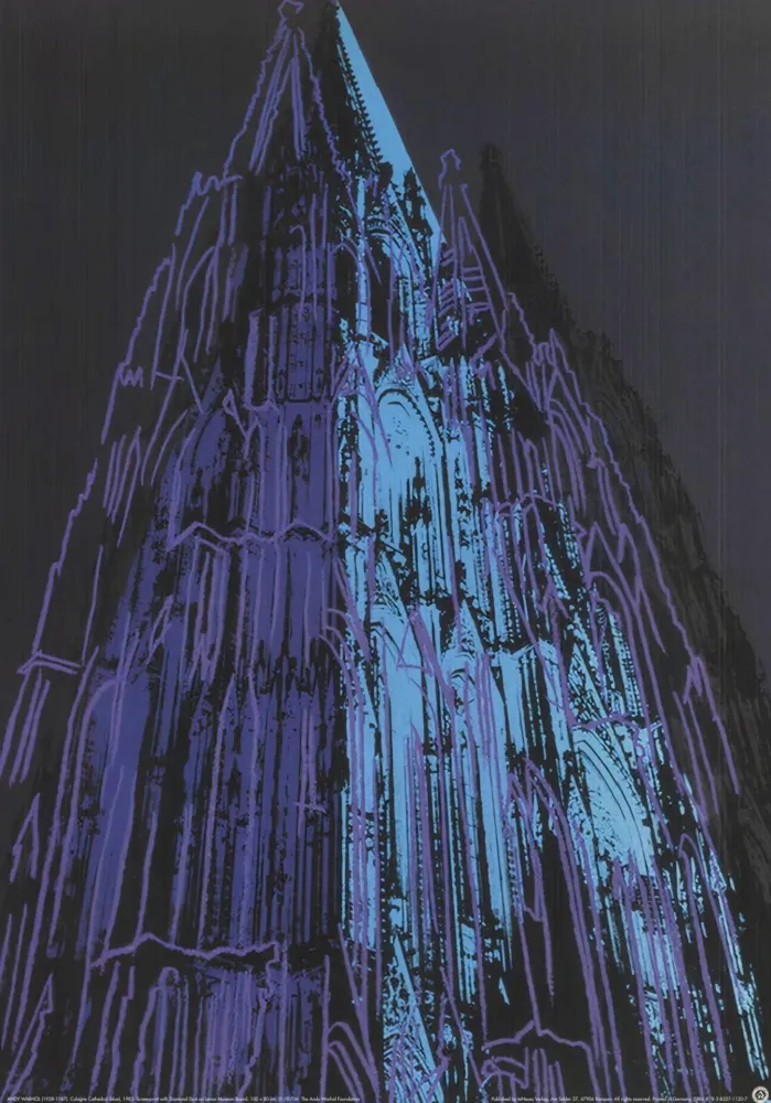 Zeefdruk Warhol (After) - Cathedral (Blue)