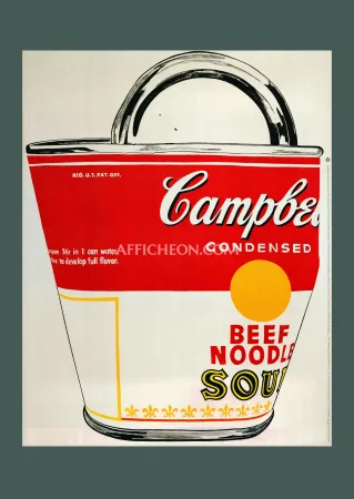 Lithografie Warhol - Andy Warhol: 'Crushed Campbell's Soup Can (Beef Noodle)' 1993 Offset-lithograph