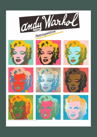 Lithografie Warhol - Andy Warhol: 'Marilyn (Retrospective)' 1989 Offset-lithograph