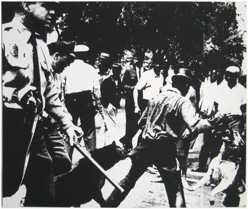 Zeefdruk Warhol - Birmingham Race Riot 